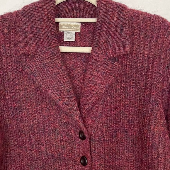 Coldwater Creek mohair blend long line thick cardigan, button up sweater - Picture 3 of 5